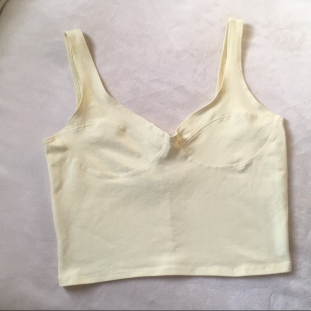 *SOLD*Me To We Adorable Cropped Yellow Tank Top